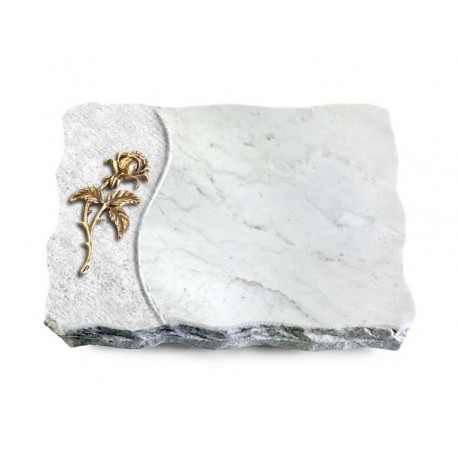 169 Grabplatte Wave/Marmor (Bronze Rose 2)